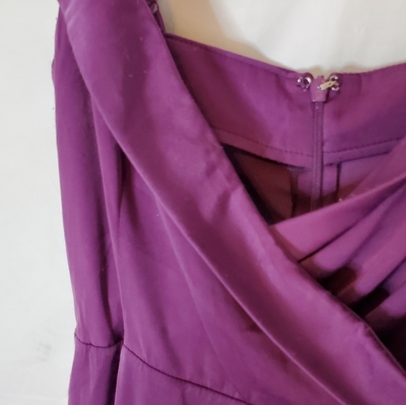 Lulu's Satiny Deep Purple Asymmetrical Dress with Relaxed Bustline in Size Large - Picture 3 of 7